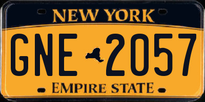 NY license plate GNE2057