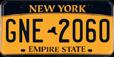 NY license plate GNE2060