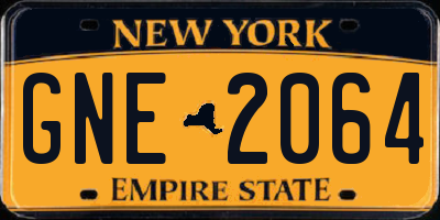 NY license plate GNE2064