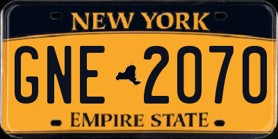 NY license plate GNE2070