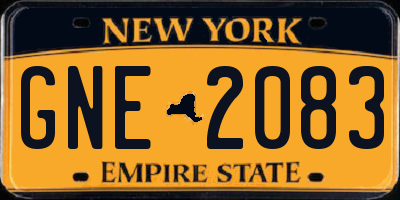 NY license plate GNE2083