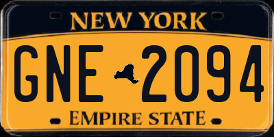 NY license plate GNE2094