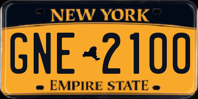 NY license plate GNE2100