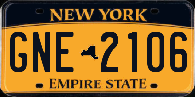 NY license plate GNE2106