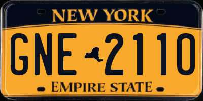NY license plate GNE2110