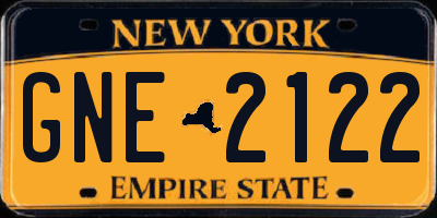 NY license plate GNE2122