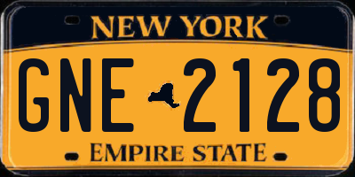NY license plate GNE2128