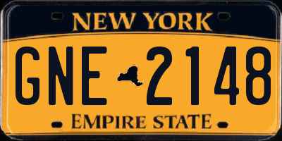 NY license plate GNE2148
