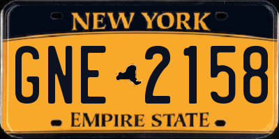 NY license plate GNE2158