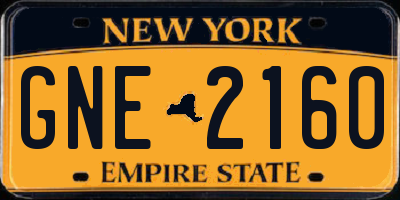 NY license plate GNE2160