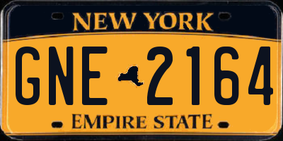 NY license plate GNE2164