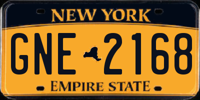 NY license plate GNE2168