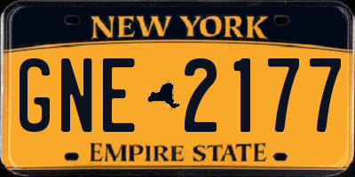 NY license plate GNE2177