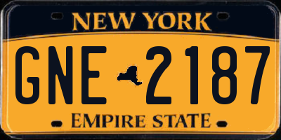 NY license plate GNE2187