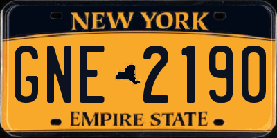 NY license plate GNE2190