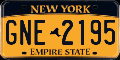 NY license plate GNE2195