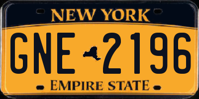NY license plate GNE2196