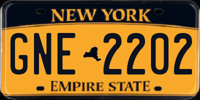 NY license plate GNE2202