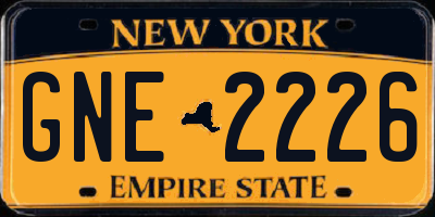 NY license plate GNE2226