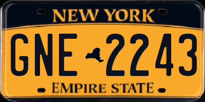 NY license plate GNE2243