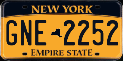 NY license plate GNE2252