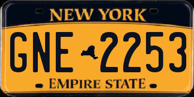 NY license plate GNE2253
