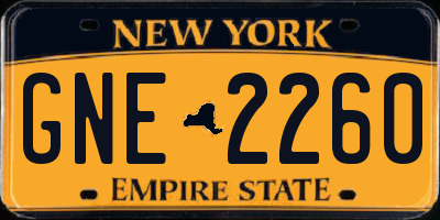 NY license plate GNE2260