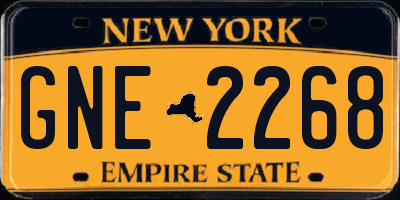 NY license plate GNE2268