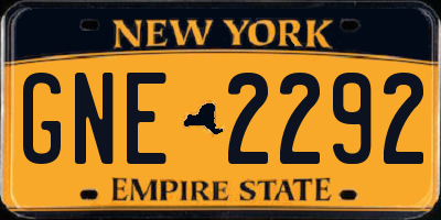 NY license plate GNE2292