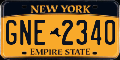 NY license plate GNE2340