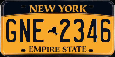 NY license plate GNE2346