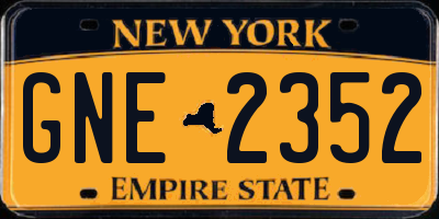 NY license plate GNE2352