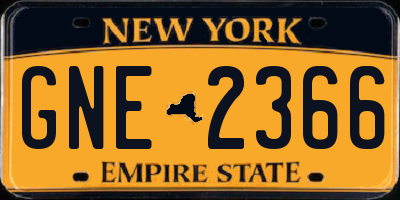 NY license plate GNE2366