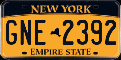 NY license plate GNE2392