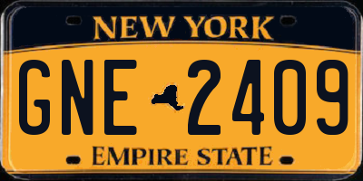NY license plate GNE2409