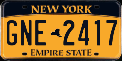 NY license plate GNE2417