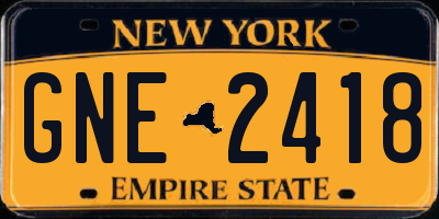 NY license plate GNE2418