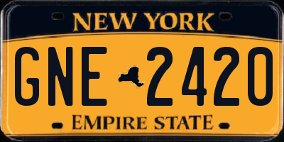 NY license plate GNE2420