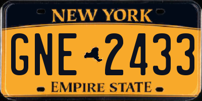 NY license plate GNE2433