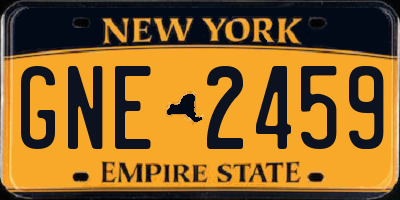 NY license plate GNE2459