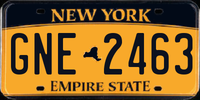 NY license plate GNE2463