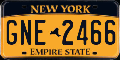 NY license plate GNE2466