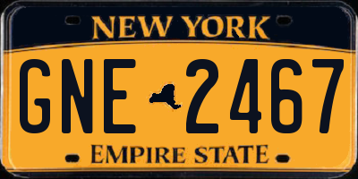 NY license plate GNE2467