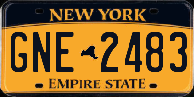 NY license plate GNE2483