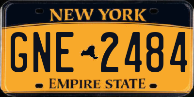 NY license plate GNE2484