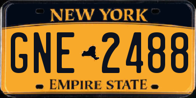 NY license plate GNE2488