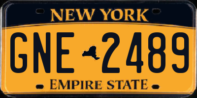 NY license plate GNE2489