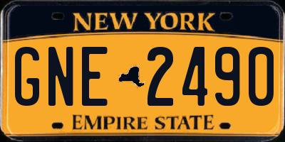 NY license plate GNE2490