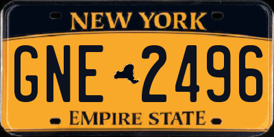 NY license plate GNE2496