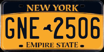 NY license plate GNE2506